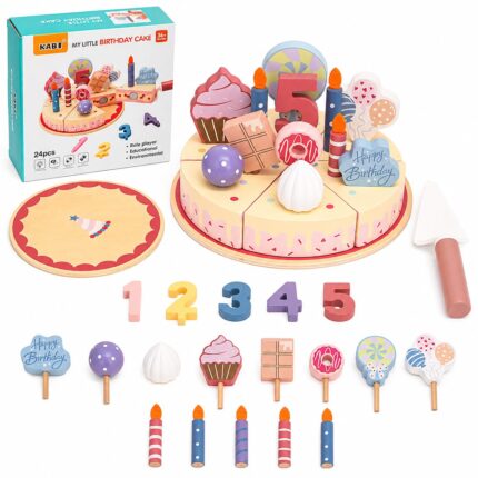 Kinderland Toys Bolo Infantil de Aniversário em Madeira Brinquedo Educativo - brinquedo infantil da Kinderland Brinquedos