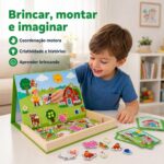Quadro Magnético Fazenda de Madeira - brinquedo infantil Kinderland Toys