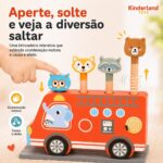Ônibus Pop-Up de Madeira com 4 Animais Educativo Infantil - brinquedo infantil Kinderland Toys