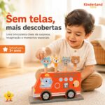 Ônibus Pop-Up de Madeira com 4 Animais Educativo Infantil - brinquedo infantil Kinderland Toys
