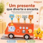 Ônibus Pop-Up de Madeira com 4 Animais Educativo Infantil - brinquedo infantil Kinderland Toys