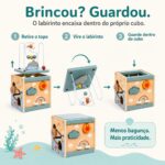Cubo de Atividades Oceano de Madeira Brinquedo Educativo - brinquedo infantil Kinderland Toys