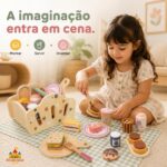 Kit Piquenique Infantil de Madeira Brinquedo Educativo - brinquedo infantil Kinderland Toys