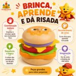 Mini Hambúrguer de Brinquedo com 7 Peças - brinquedo infantil Kinderland Toys