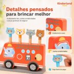 Ônibus Pop-Up de Madeira com 4 Animais Educativo Infantil - brinquedo infantil Kinderland Toys